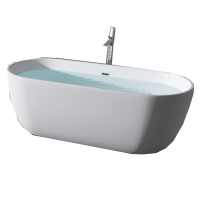 Five Stars Hotel Standard Oval Shaped Acrylic Resin Marble Bath Tub Solid Surface Artificial Stone Bathroom Bathtub