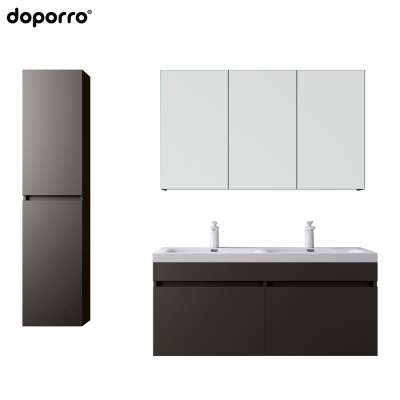 doporro OEM Double sink bathroom vanity top mirrored wall hung bathroom cabinet